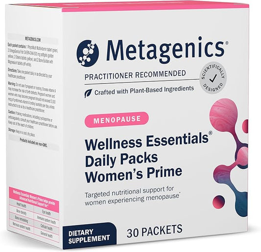Metagenics Wellness Essentials Women's Prime Daily Packs - Menopause Support* - Daily Multivitamin Packets - Womens Multivitamins - Bone Density Support* - Omega-3 Fatty Acids - Non-GMO - 30 Packets