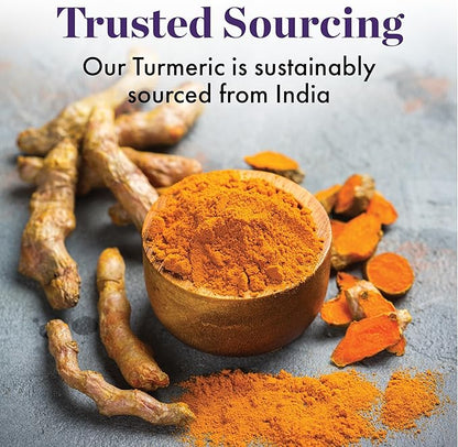 NAOMI Turmeric Curcumin High-Potency 1,200 mg, 95% Curcuminoids & BioPerine Black Pepper Extract to Boost Absorption up to 2000%, Extra-Strength Joint, Muscle, Brain Support, 60 Caps, 30-Day Supply