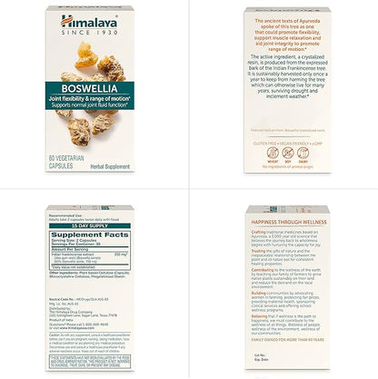 Himalaya Boswellia, Joint Support for Mobility and Flexibility, Promotes Tissue Preservation, 250 mg, 60 Capsules