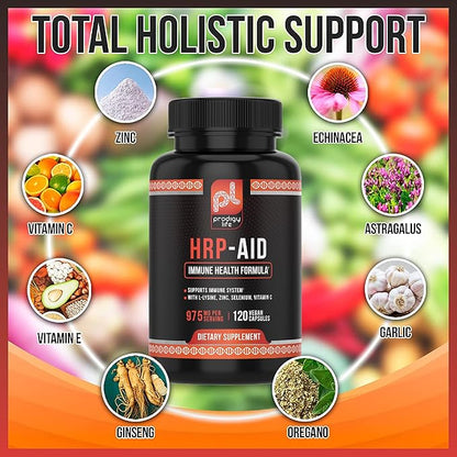 Premium Immune Support - HRP-Aid Cold Sore Medicine - Lysine Complex with Vitamin C, Zinc. L-Lysine 250mg. All Natural Formula (120ct)
