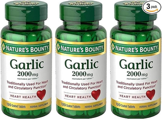 Nature's Bounty Garlic 2000mg, Tablets 120 ea (Pack of 3)