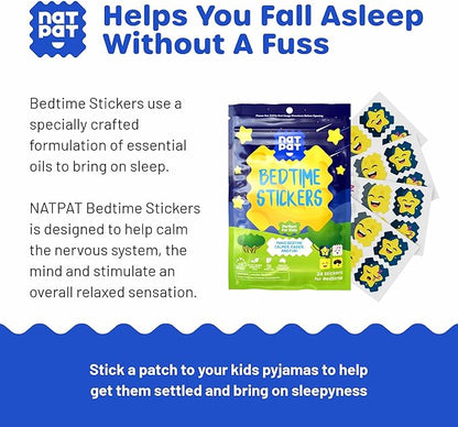 NATPAT Sleepy Patch Bed Time Stickers for Kids - Sleep Promoting Patch - Non-Toxic Solution for Better Sleep - Chemical & Drug Free, Melatonin Free - Buzz Patch Natural Patch (24 Pack)