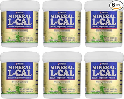 Mineral L-Cal, Calcium with Vitamin D3 In Ball Format, Enriched with Magnesium and Minerals, Water Soluble and Fast Absorbing, Calcium Magnesium D3 Supplement, 3,600 Balls & 360g per Bottle, Pack of 6