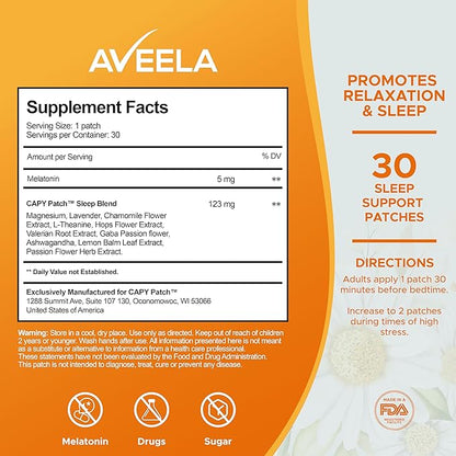 Sleep Patches for Adults - 10 mg Melatonin Patch with GABA, Magnesium & Valerian Root - Sleeping Device for Insomnia, Relaxation & Reduce Fatigue - Sleep Aid for Strength & Slow Release - 30 Patches