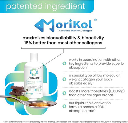 Advanced Hydrolyzed Marine Collagen Peptides - Anti-Aging and Skin Renewal Tripeptide Supplement for Hair, Skin and Nails - Helps Maintain Healthy Joints | Mint Chocolate Flavor - 30 Servings