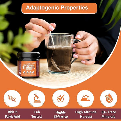 Pure Himalayan Shilajit Resin for Men & Women, 85+ Trace Minerals, 75%+ Fulvic Acid for Energy Boost & Immune Support, Himalayan Resin Ayurveda Product - 1.06 oz