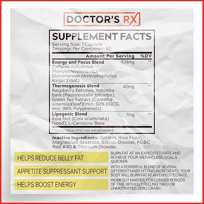 Belly Fat Burner Supplement for Women | Metabolism Booster, Suppress Appetite, Burn Calories | Extra Strength Weight Loss Pills for Women with 8 Strong Ingredients - 60 Servings