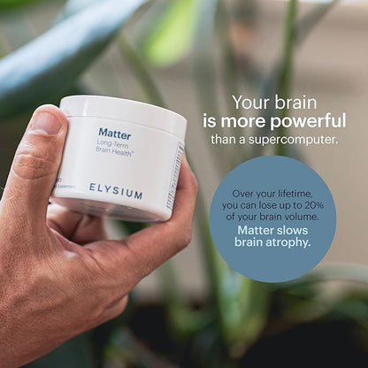 ELYSIUM Matter - 30 Servings - Brain Supplement for Memory and Focus Omega 3 Supplement + DHA - Vitamins to Support Brain Health and Memory