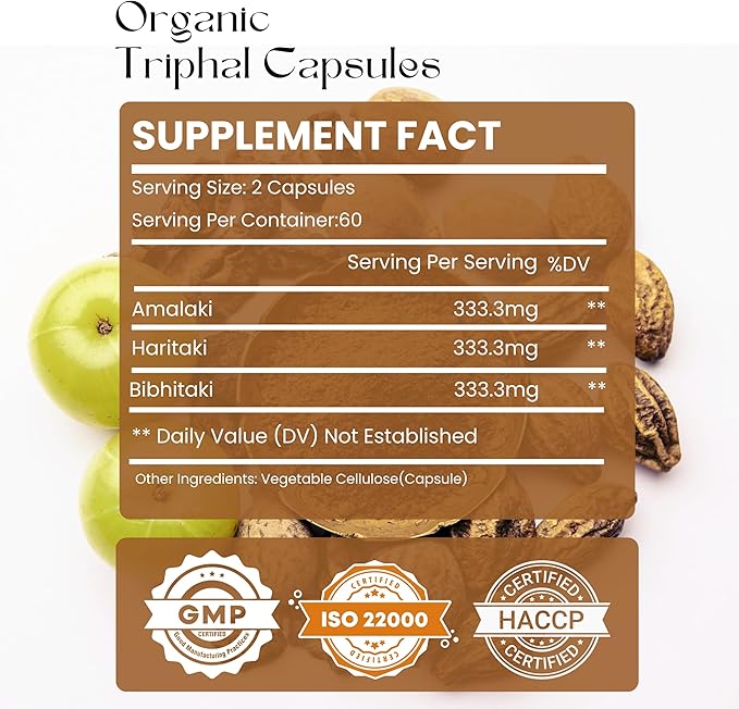 Triphala 120 Capsules,