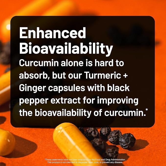NatureWise Turmeric Curcumin + Ginger 2400 mg - Turmeric Extract with 95% Curcuminoids, Extra Strength Supplement, Enhanced Absorption - Vegan, Gluten-Free - 90 Count[30-Day Supply]