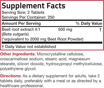 Bronson Beet Root Extra Strength, Non-GMO, 500 Vegetarian Tablets