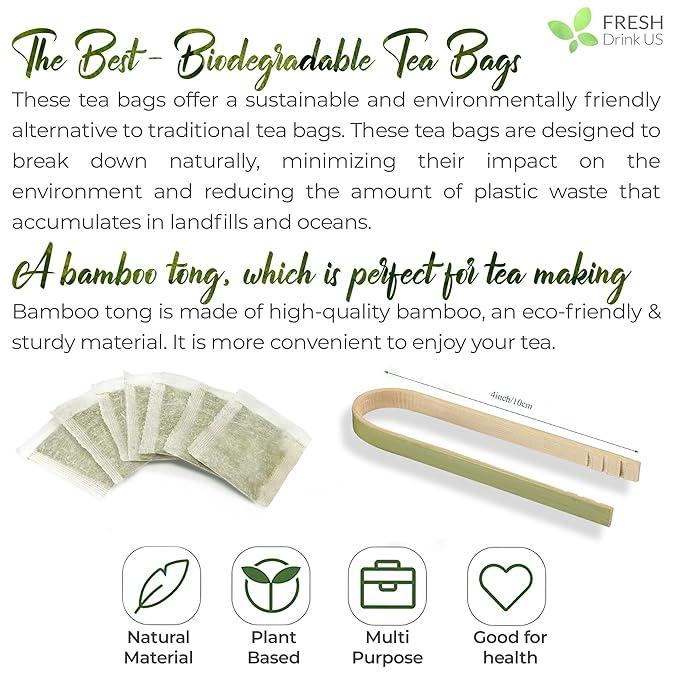 FreshDrinkUS, 20 Rosemary Leaf Tea Bags - 100% Natural and Pure Rosemary Dried Leaves, No Additives, No Caffeine, No Gluten, Vegan