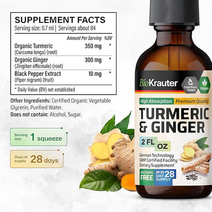 Boswellia Turmeric 100 Capsules & Turmeric Ginger Tincture 2 Fl. Oz.