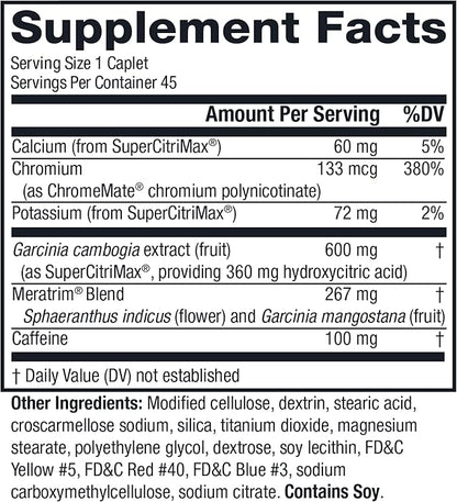 MetaboLife Ultra - Dietary Supplement - Hunger Supplement for Women & Men - 800 mg, 45 Caplets (2 Pack)