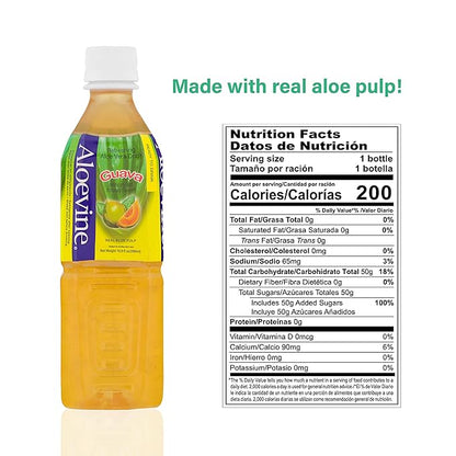 Aloevine Aloe Vera Drink (Guava, 16.9 oz 20 Pack)