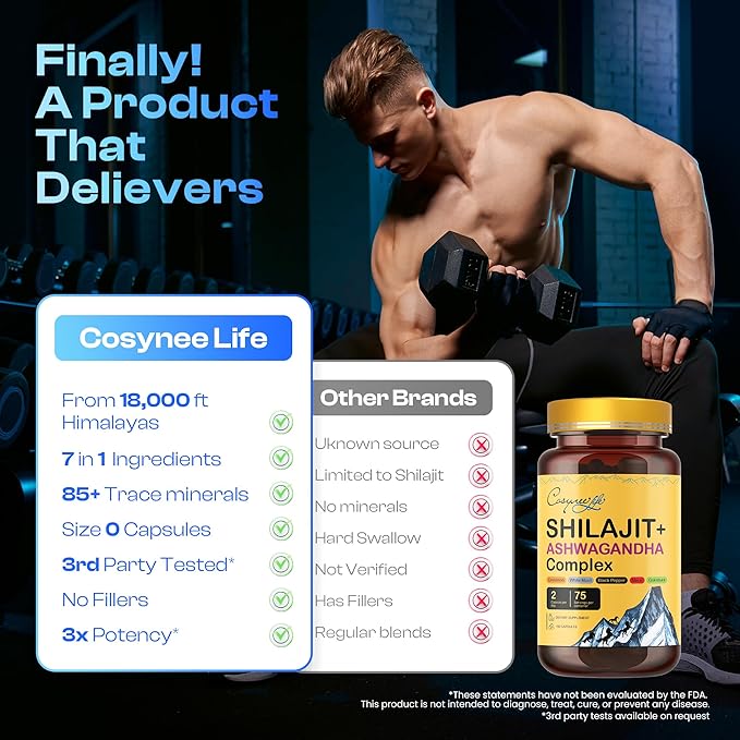 Himalayan Shilajit- Complex with Ashwagandha, Mace, Gokshura, Cinnamon & Piperine | Energy, Vitality & 85+ Trace Minerals, Shilajit for Men, Shilajit for Women, Regular Dose - 150 Capsules