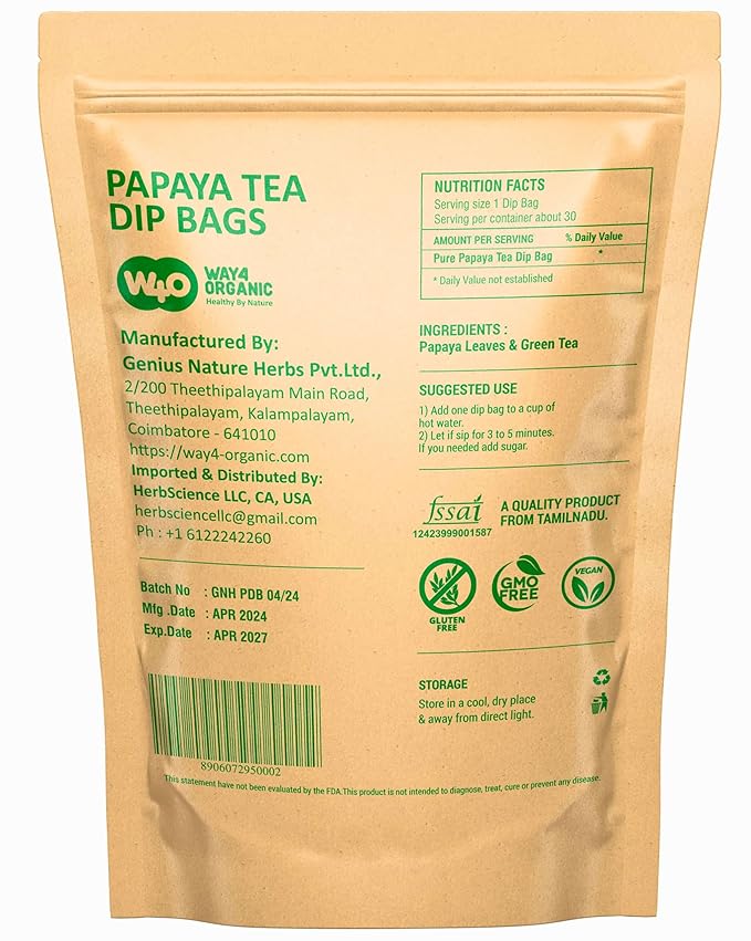 Neem Triple Complex and Papaya Tea Bags