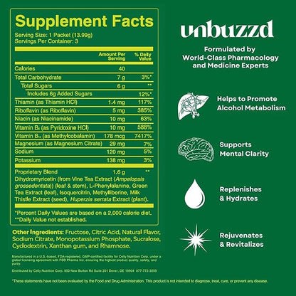 Clear-Eyed Citrus | 3 Powder Sticks | Great Tasting Post Drinking Support | DHM (Dihydromyricetin), Electrolytes, Vitamins, Milk Thistle | Metabolism, Alertness, Rapid Hydration