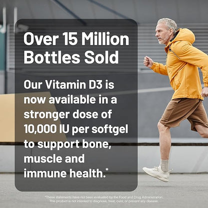 NatureWise Vitamin D3 10,000IU (250 mcg) 30-Day Supply - High Potency for Healthy Immune Support & Muscle Function, Non-GMO, Gluten-Free in Organic Extra Virgin Olive Oil, (Mini Softgel), 30 Count