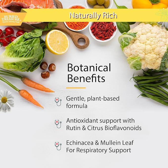 Buried Treasure Childrens ACF Advanced Immune Support, Cherry Flavor, 16oz w/Dose Cup, Immune Booster Supplement for Kids, Liquid Herbal Immunity Formula w/Vitamin C Elderberry Enchinacea Zinc