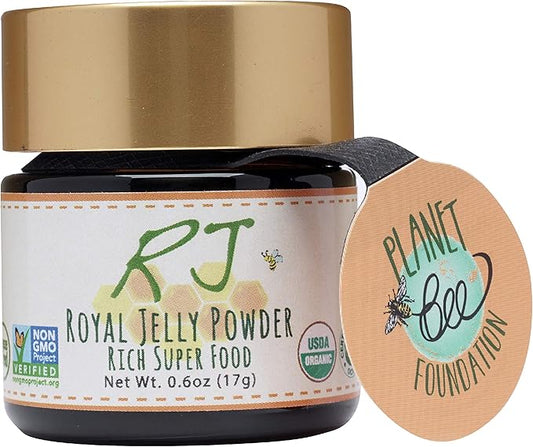 Greenbow Royal Jelly Powder– 100% USDA Certified Organic Royal Jelly, Non-GMO, Gluten Free Royal Jelly, Freeze Dried – One of The Most Nutrition Packed –No Additives/Flavors (17g)