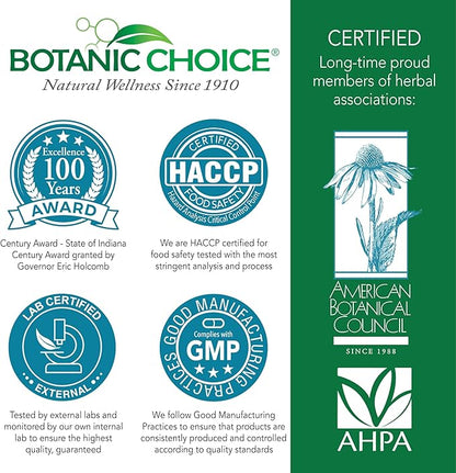 Botanic Choice Triple Magnesium Advantage - Magnesium Aspartate Citrate & Lactate Complex Supplement for Nerve, Digestive, Muscular & Heart Health for Men & Women (90 Capsules)