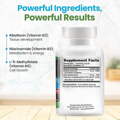 Methyl Folate Plus - Advanced Blend of L-5-Methylfolate, Folinic Acid & B Vitamins for Methylation Support - Methylfolate Supplement for Neurological & Immune Function Support