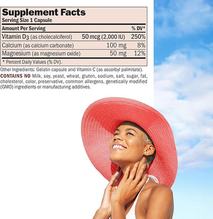 ANDREW LESSMAN Vitamin D3 1000 IU 720 Capsules - High Potency, Essential for Calcium Absorption, Supports Bone Health, Healthy Muscle Function, Immune System, More. Small Easy to Swallow Capsules