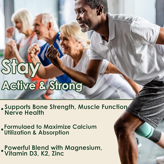 Plant Based Calcium Gummies 600mg with Vitamin D3 K2, Zinc for Bone Strength, Calcium Supplements for Women (Certified Vegan) Sustainably Sourced Algae Calcium Magnesium 2:1 Ratio, Sugar Free - 60 Cts