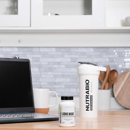 NutraBio Lions Mane Supplement Capsules- Organic Lion's Mane Mushroom Powder- Mushroom Supplement Capsules (500mg)- 60 Vegetable Capsules