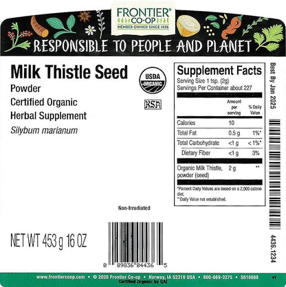 Frontier Co-op Organic Powder Milk Thistle Seed 1lb