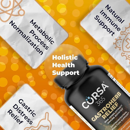 Gastroherb 9 Herb Extract - Airborne Immune Support Supplement - St Johns Wort Licorice Root Thyme Oil Immunity Supplement - Digestive Enzymes Immune System Booster - 90 Softgels