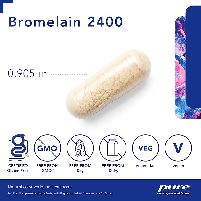 Pure Encapsulations Bromelain 2400 500 mg - for Digestive Support & Musculoskeletal Health - Supports Joints & Muscle Recovery* - Proteolytic Enzymes - Vegan - 180 Capsules
