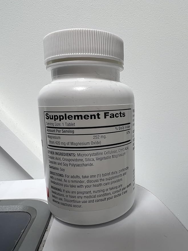 Rugby Magnesium Oxide 420 mg Dietary Supplement - 100 Tablets