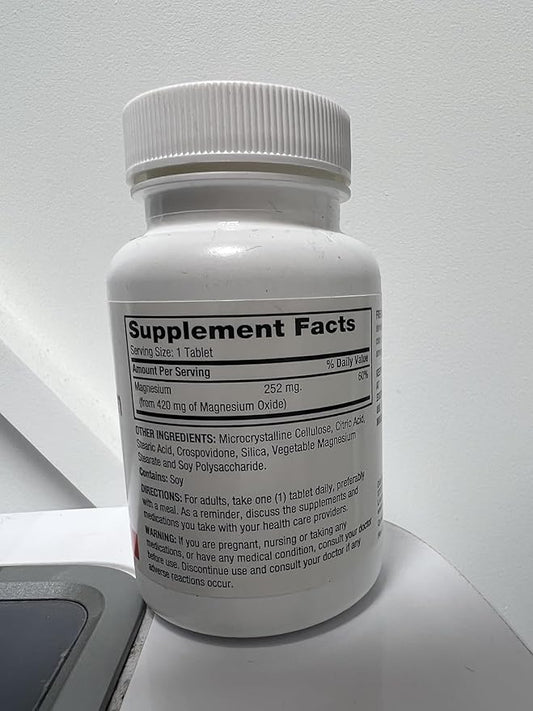 Rugby Magnesium Oxide 420 mg Dietary Supplement - 100 Tablets