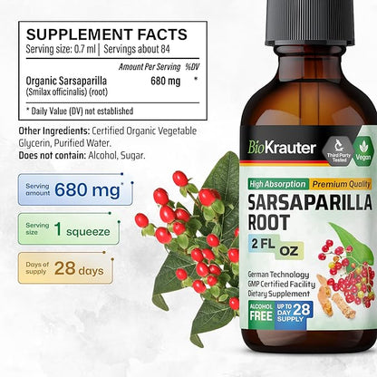 BIO KRAUTER Sarsaparilla Tincture 2 Fl. Oz. & Gotu Kola Tincture 2 Fl. Oz.