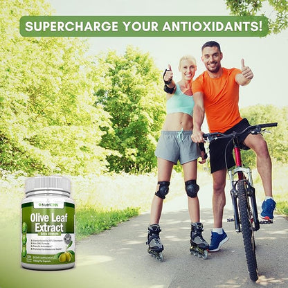 Olive Leaf Extract - 750 Mg - 120 Capsules - Extra Strength - 20% Oleuropein - Non-GMO Formula - Premium Quality From Pure Olive Leaves - Powerful Antioxidant - Great for Heart, Skin and Brain
