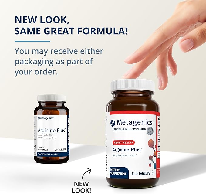 Metagenics Arginine Plus - 1.5 g L-Arginine - Supports Blood Flow & Heart Health* - 665 mcg DFE Folate (as Calcium L-5-Methyltetrahydrofolate) - Non-GMO, Vegetarian & Gluten-Free - 120 Count