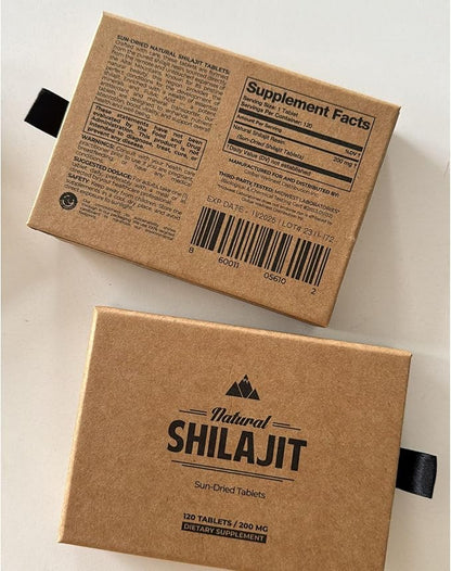 Natural Shilajit Tablets – 120 Dry Drops 100% Pure Shilajit for Men & Women with Fulvic Acid & 85+ Trace Minerals for Peak Physical & Mental Performance, Immune Health & Detox (4 Month Supply)