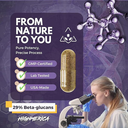 7 Sacred Mushroom Complex - Lion's Mane, Cordyceps, Reishi, Turkey Tail, Chaga, Maitake & Shiitake - Nootropic for Brain and Cognitive Support - Energy & Immunity