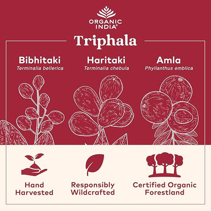 Organic India Triphala - Herbal Supplement with Amla, Bibhitaki, Haritaki, Digestion & Colon Support, Immune System Support, Adaptogen, Vegan, USDA Certified Organic - 1 lb Bag