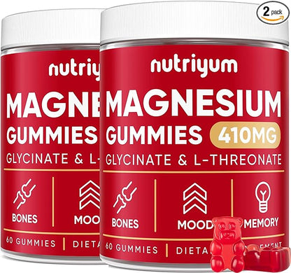 Magnesium Glycinate & L-Threonate Complex 410mg - Pack of 2