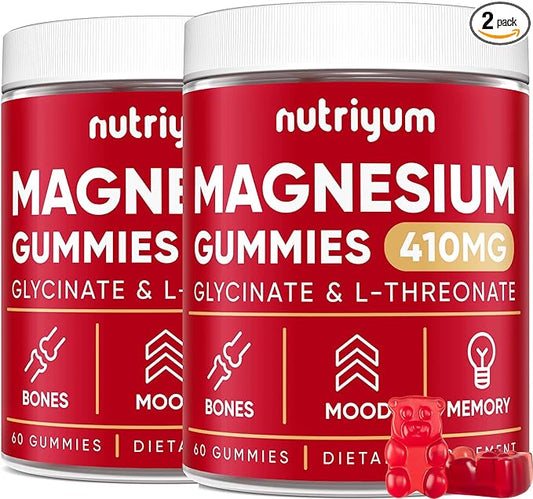 Magnesium Glycinate & L-Threonate Complex 410mg - Pack of 2