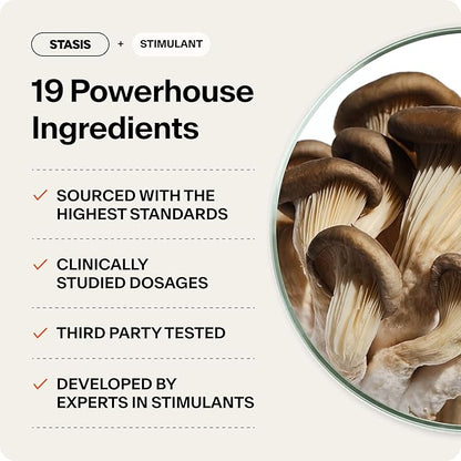 Stasis Day & Night Set - Energy & Focus Supplements + Calm & Sleep Capsules to Pair with Your Stimulant - Promote Natural Energy Without Jitters & Harness Magnesium for Sleep (25 Servings)