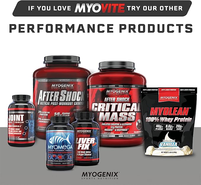Myogenix Myovite Multivitamins for Athletes - High Performance Vitamins for Men and Women Athletes, Daily Vitamins for Optimum Nutrition, Muscle Function, and General Health, 44 Packets per Box