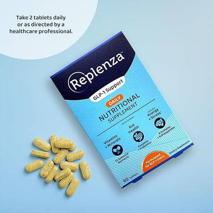 Daily GLP-1 Nutritional Support Supplement, Essential Vitamins and Minerals, Support for Gut Health, Stress and Cellular Energy – 60 Tablets