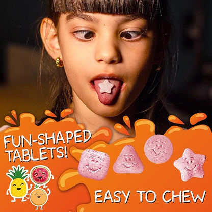 VAL Magnesium for Kids | High-Absorption Magnesium for Calm, Relaxation & Focus | Mg Glycinate, Citrate & Taurate | with Vitamin B6, D & C | Sugar-Free, Non-GMO | 60 Chewable Tablets