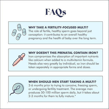 Men's Daily Multivitamin with Vitamin D, Antioxidants, Choline, and B Vitamins for Optimal Sperm Quality, Hormone Health, and Overall Male Fertility, 3rd Party Tested, 30 Servings