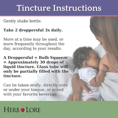 Herb Lore Organic Goats Rue Tincture - Lactation Supplement for Breastfeeding - Natural Breastmilk Production Support to Increase Breast Milk Supply (4 fl oz)