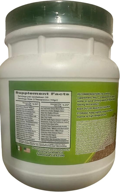 Linaza con Nopal Forte (1LB) 100% Natural Blend of Ground Linaza - Nopal Cactus Powder Mix Extremely Effective Flaxseed & Nopal Powder Mix 16oz Dietary Supplement